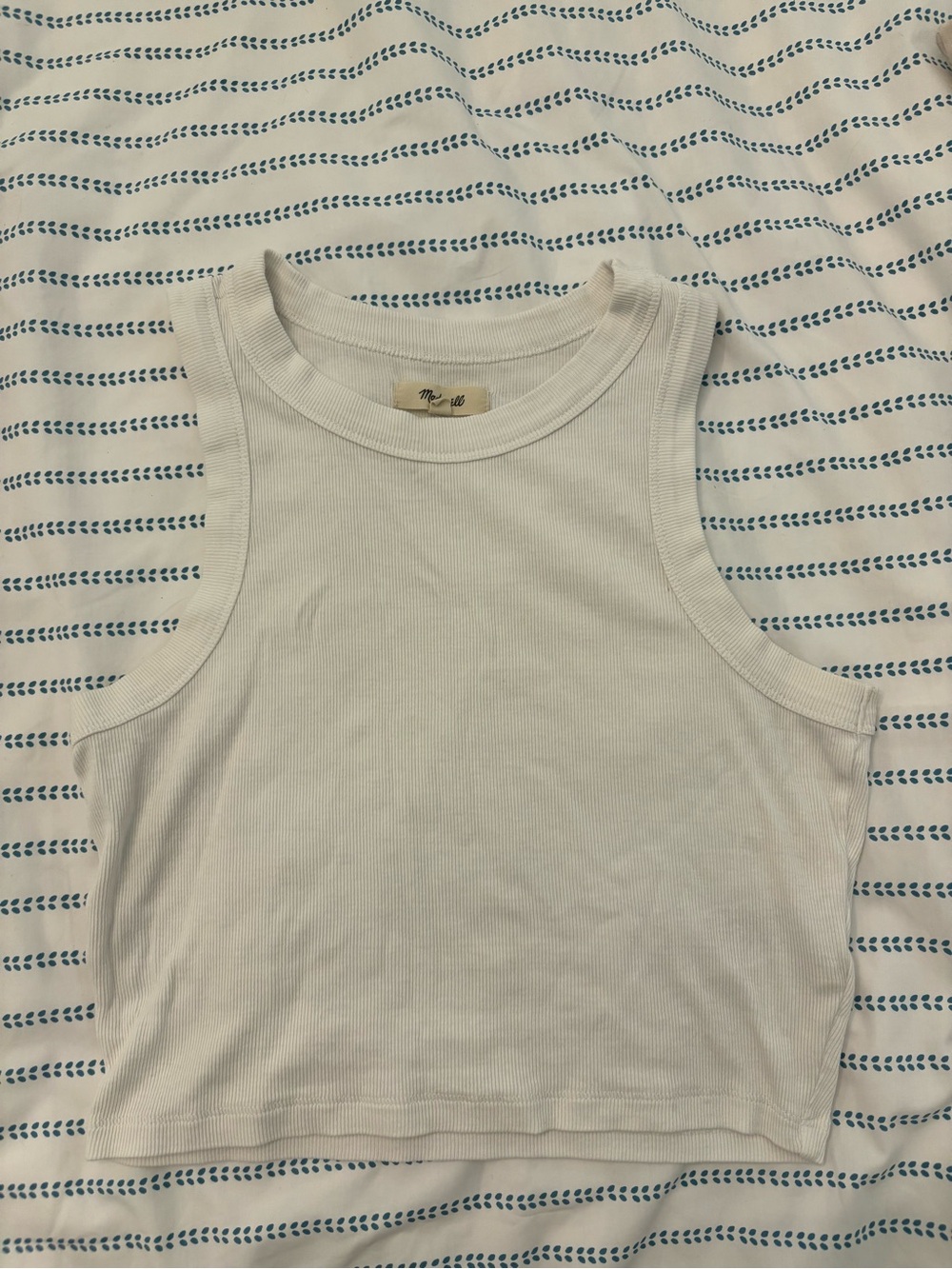 Madewell White Ribbed Tank Top